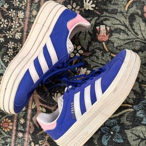 Cobalt and Pink Adidas Gazelle